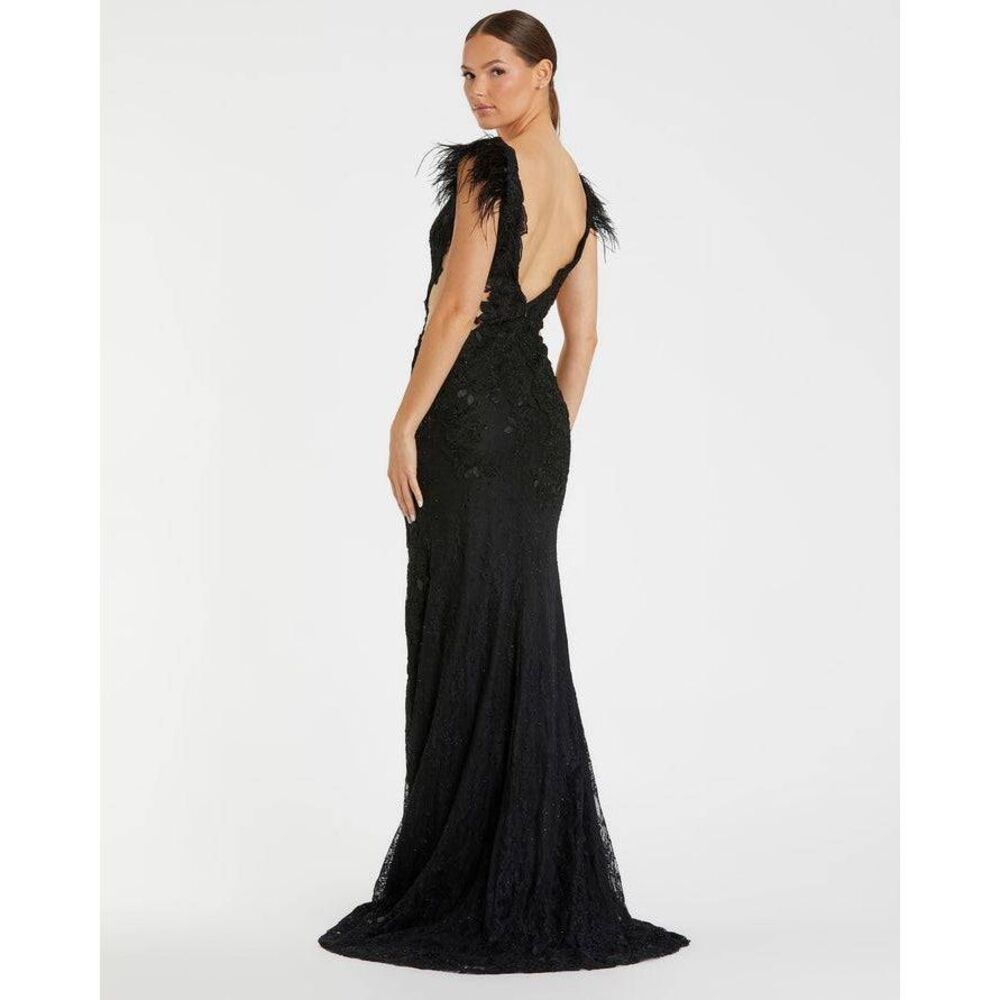 Mac Duggal  Feather Cap Sleeve Lace Gown Regular price$698 - Picture 3 of 10